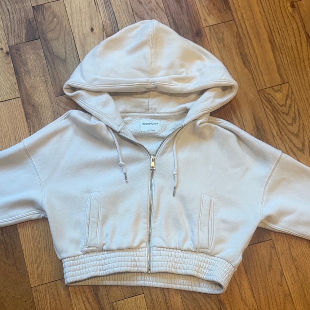 Abercrombie Cream Zip-Up Hoodie